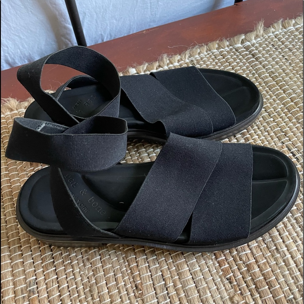 Rag & bone black stretchy strap sandals